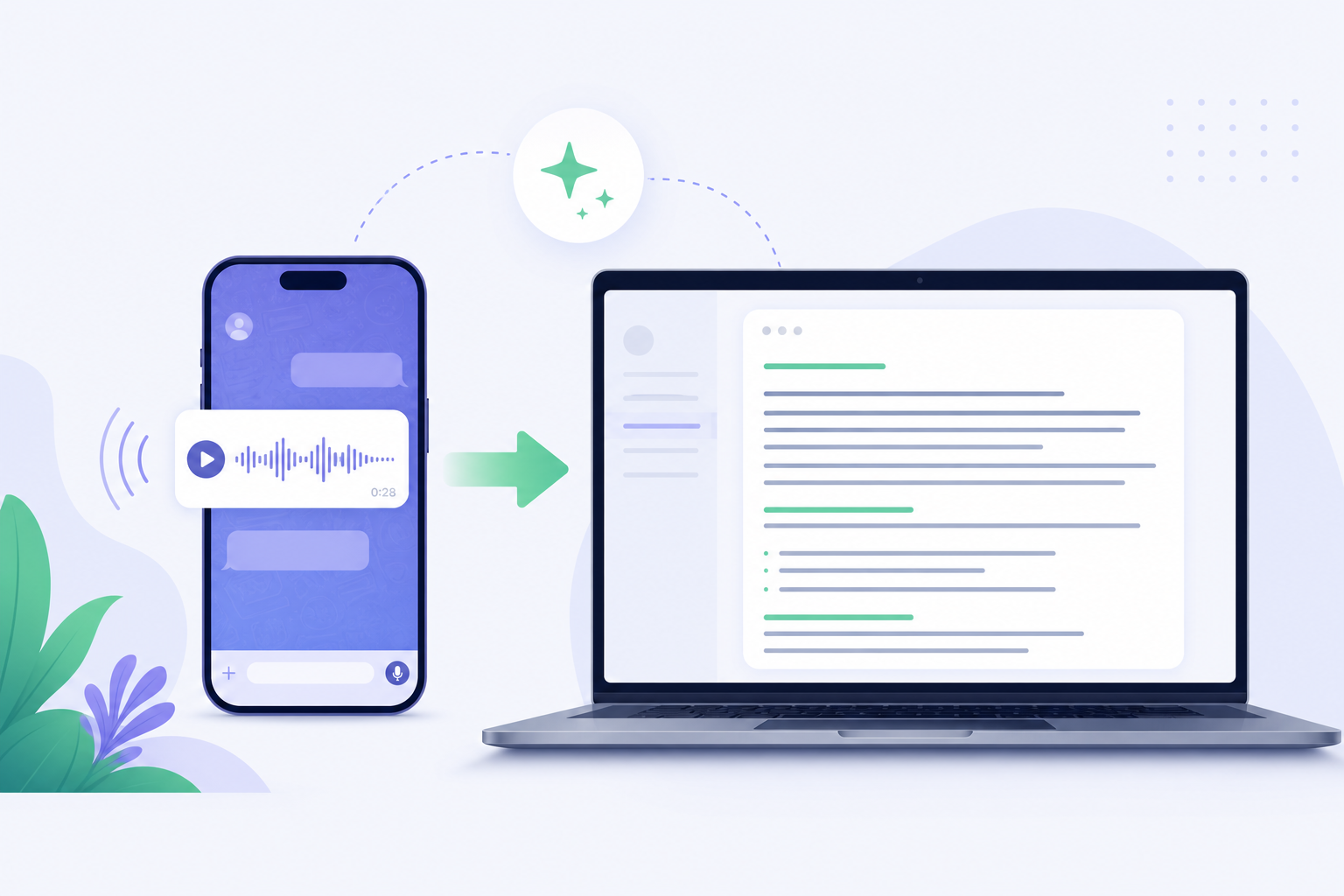 AI tool converting WhatsApp voice messages to text
